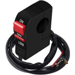 Motorsiklet USB Soketli Far Açma Kapama Anahtarı