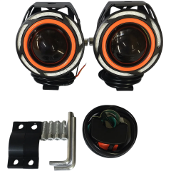 U7 Motorsiklet Sis Fari Mercekli Büyük Mavi Kırmız Encilli Işıklı